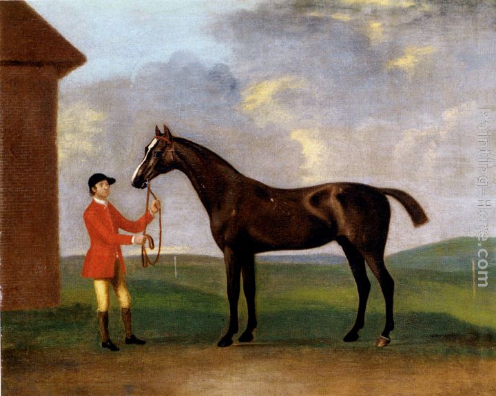 Captain Dennis O'Kelly's Basilimo Held By A Groom painting - Francis Sartorius Captain Dennis O'Kelly's Basilimo Held By A Groom art painting